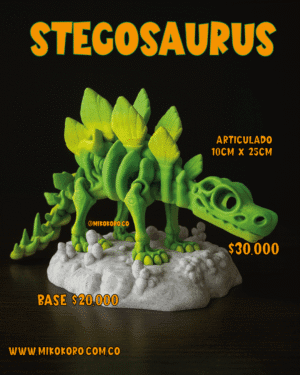 Stegosaurus articulado impreso en 3D